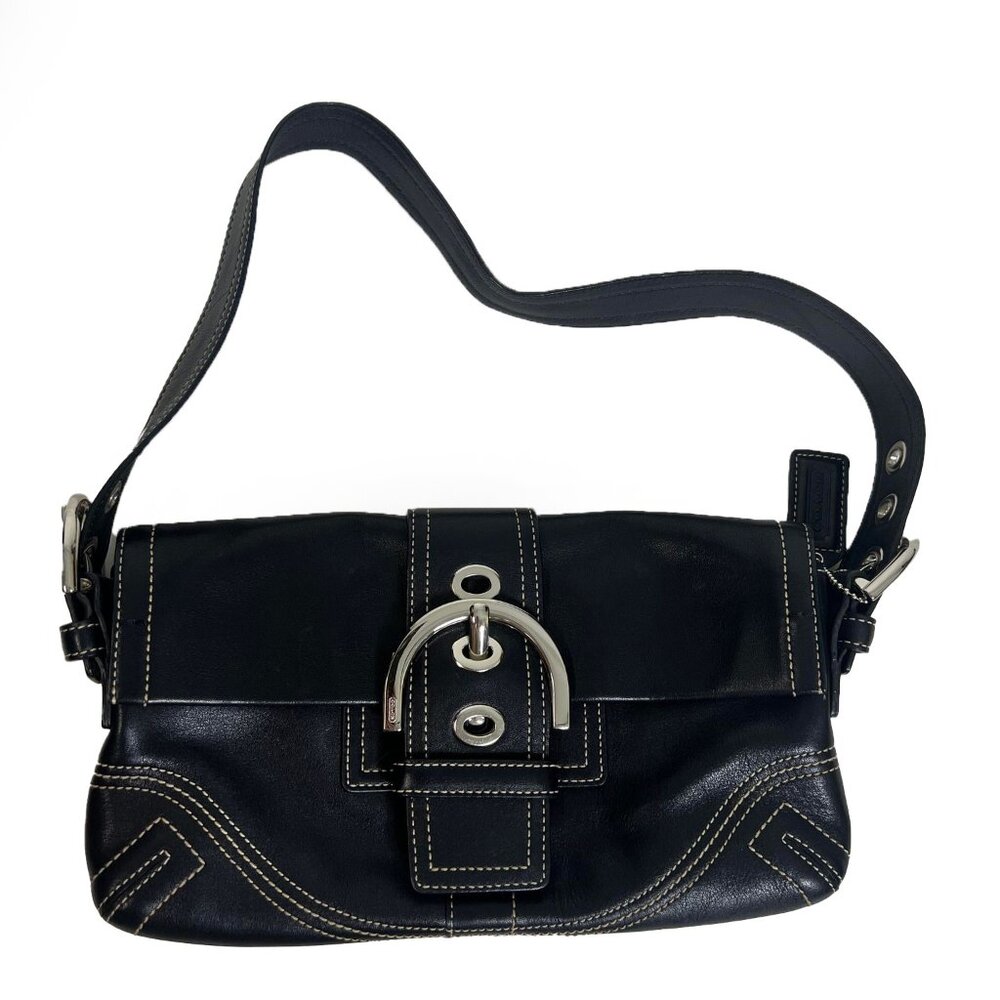 Coach Vintage Black Leather SOHO Shoulder Bag 8A05